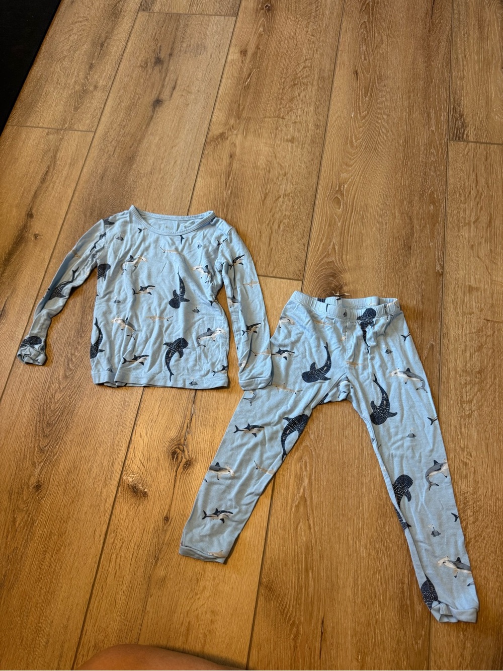 Kyte Baby toddler pajama set Stream Shark pattern size 2T